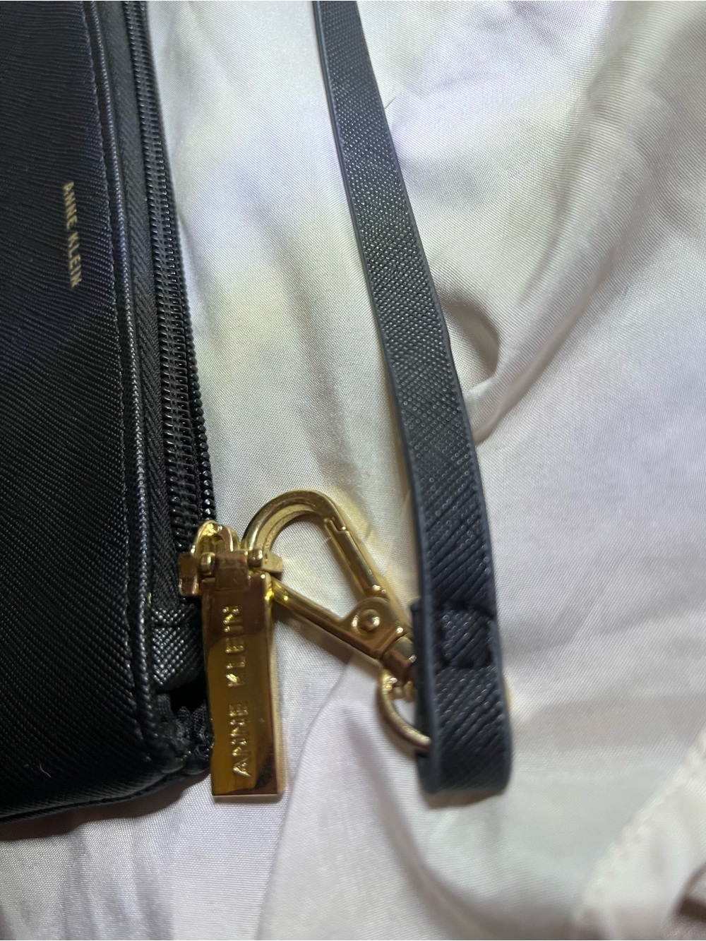 Anne Klein Black Saffiano Wristlet with Gold Accents - Picture 5 of 5